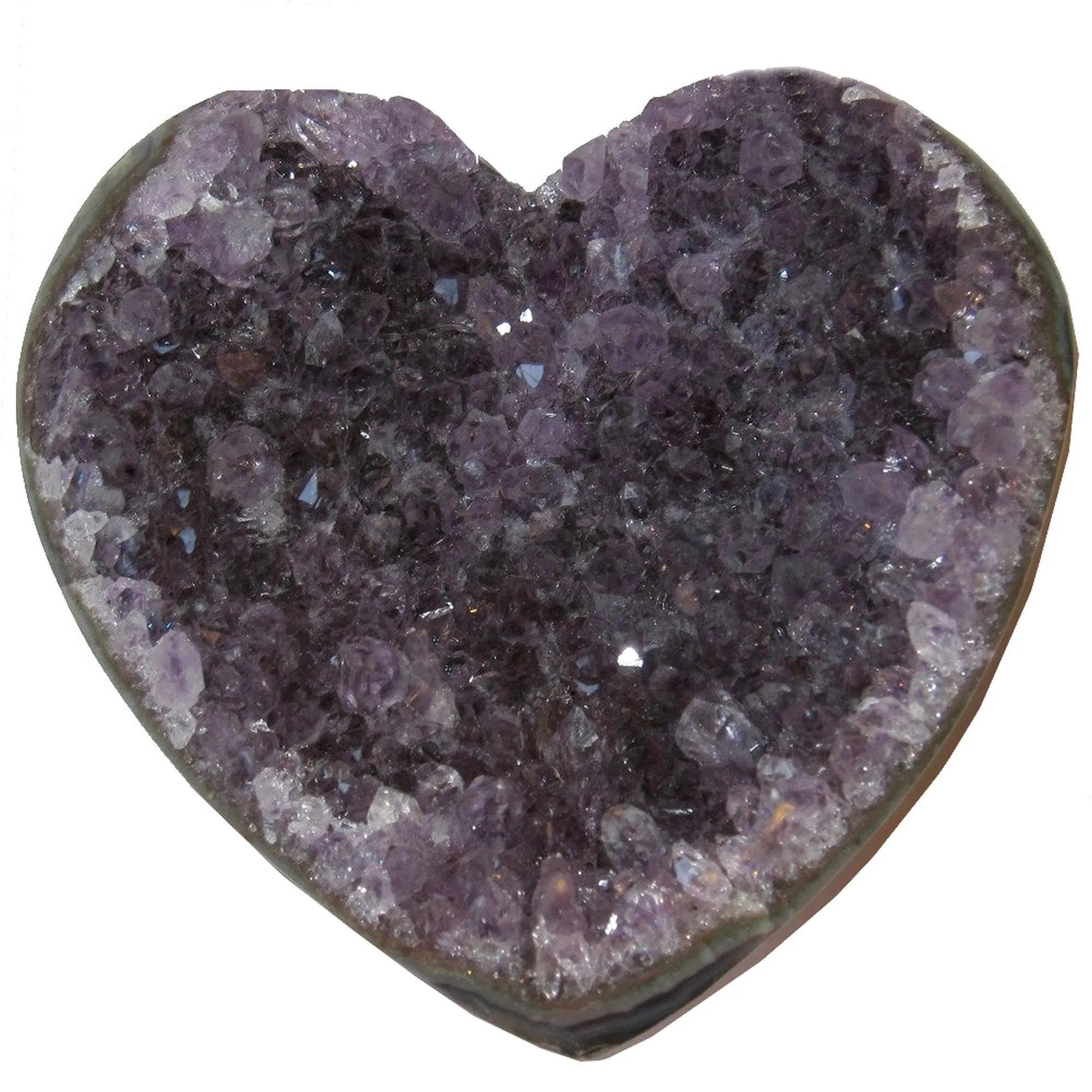 Amethyst Heart Divine Dark Purple Geode Cluster