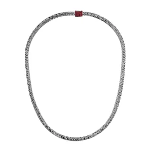 AN-1122-GA Sterling Silver Necklace With Garnet Q.