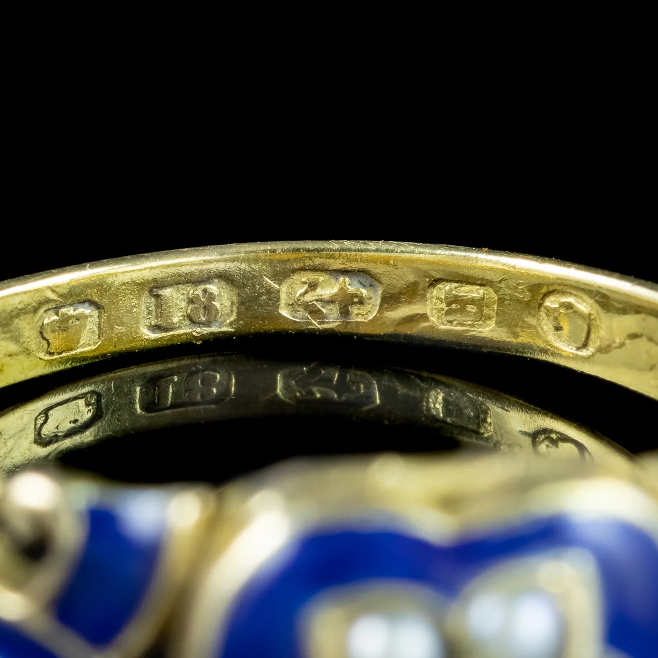 Antique Victorian Enamel Pearl Mourning Heart Ring With Locket Dated 1866
