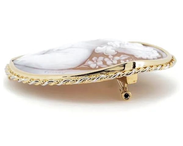 Antonio Guaracino Shell Cameo Brooch K18YG/PT900
