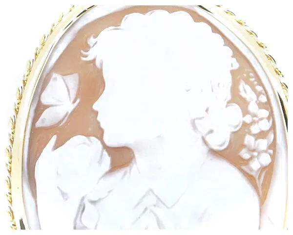Antonio Guaracino Shell Cameo Brooch K18YG/PT900