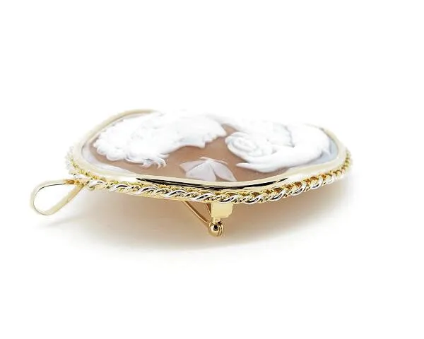 Antonio Guaracino Shell Cameo Brooch K18YG/PT900