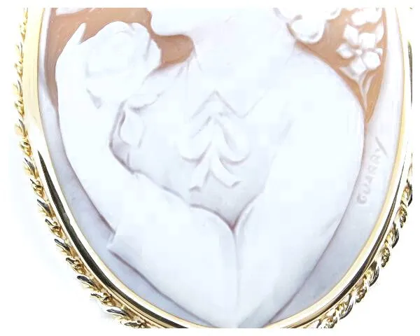 Antonio Guaracino Shell Cameo Brooch K18YG/PT900