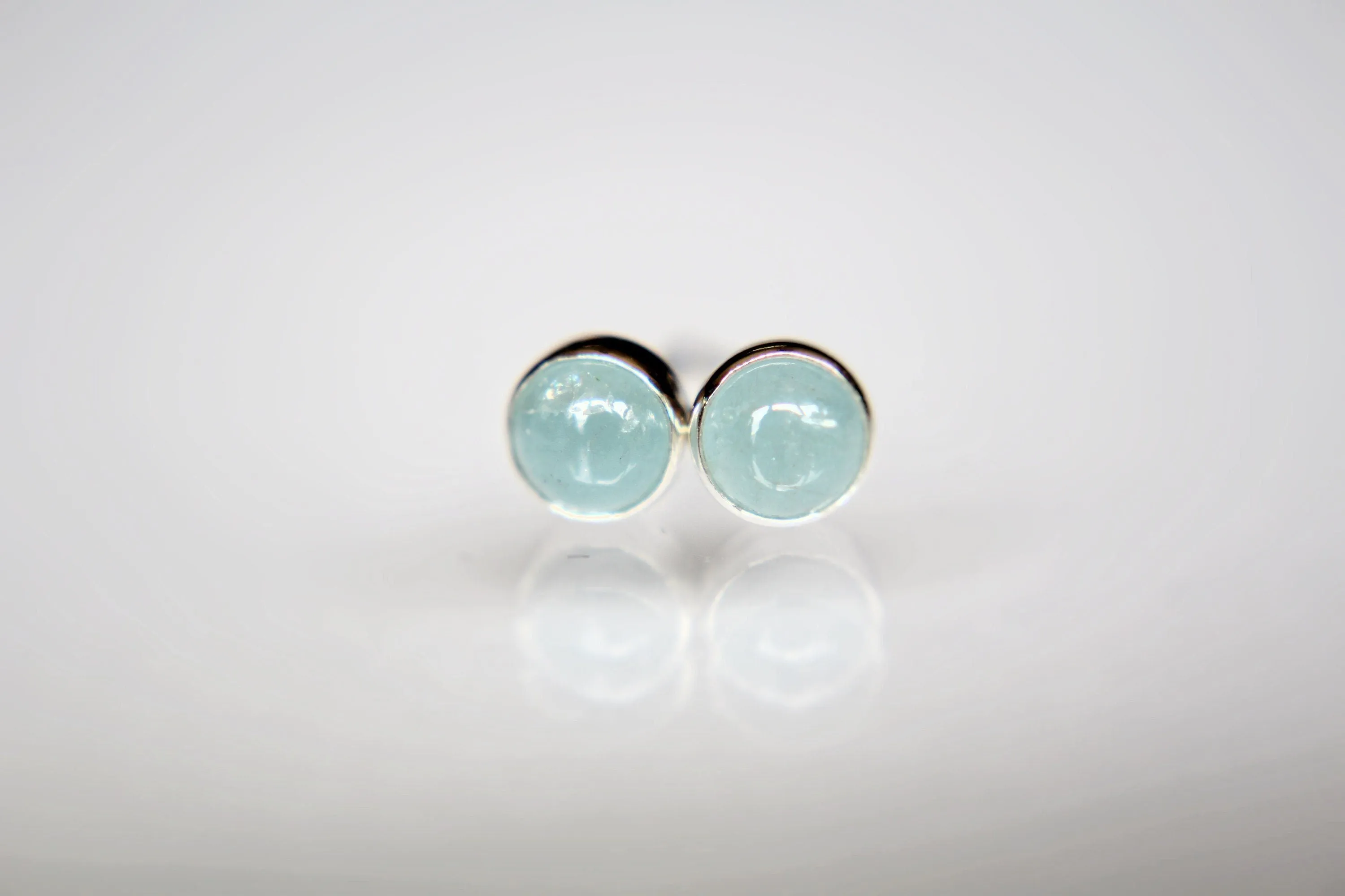 Aquamarine Earrings, Gemstone Earrings, Sterling Earrings, Post Earrings, Pale Blue Post Earrings, Small Earrings, Minimalist Earrings, Gift