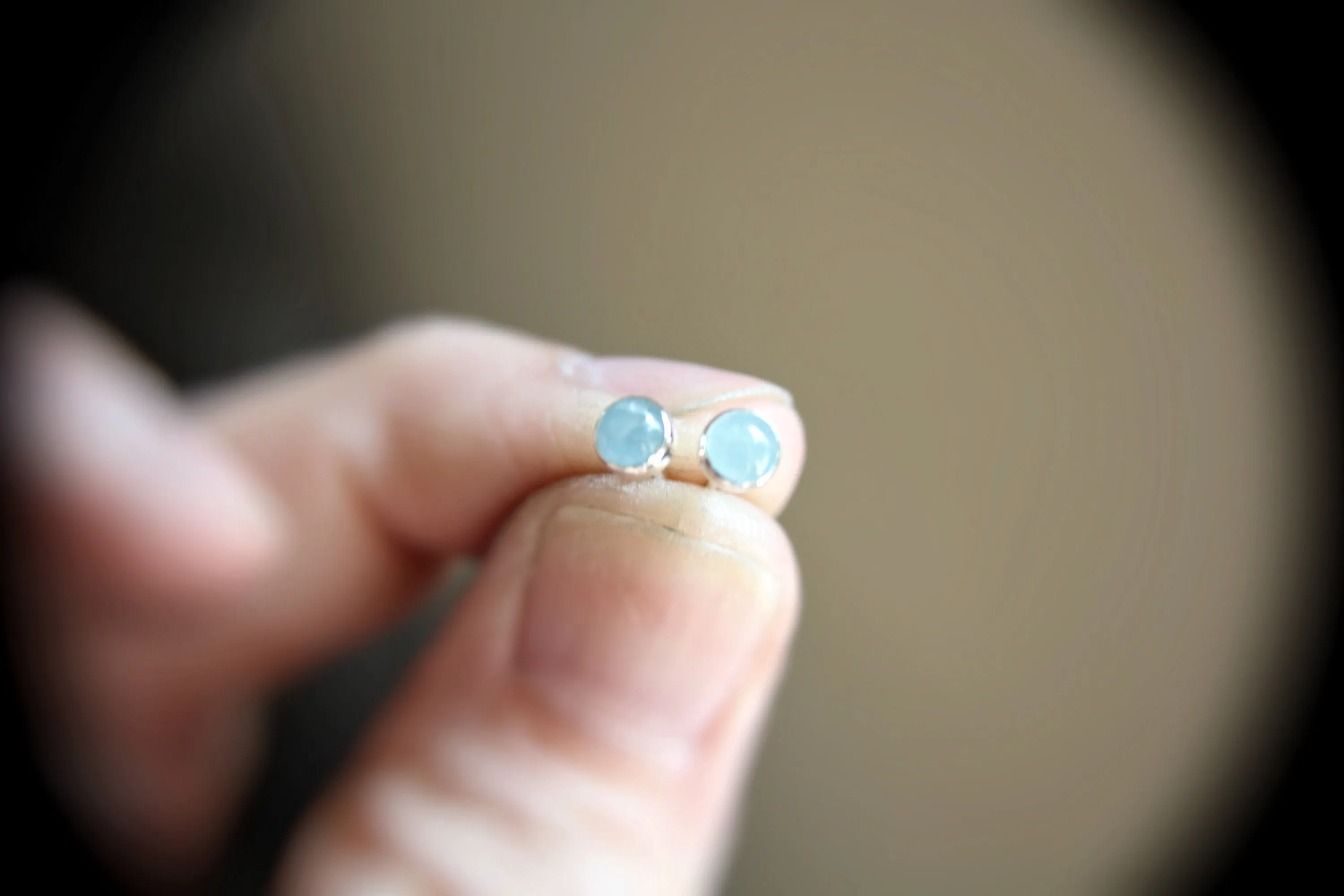 Aquamarine Earrings, Gemstone Earrings, Sterling Earrings, Post Earrings, Pale Blue Post Earrings, Small Earrings, Minimalist Earrings, Gift