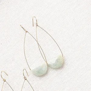 Aquamarine Half Moon Earrings