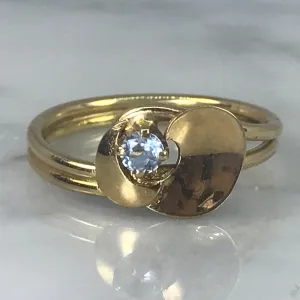 Aquamarine Promise Ring. 14k Yellow Gold. March Birthstone. 19th Anniversary Gift.