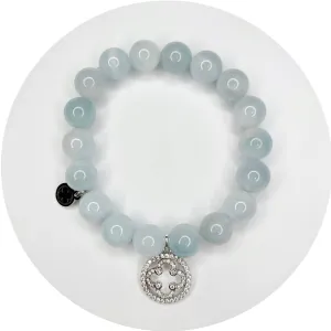 Aquamarine with Pavé Silver Signature Logo