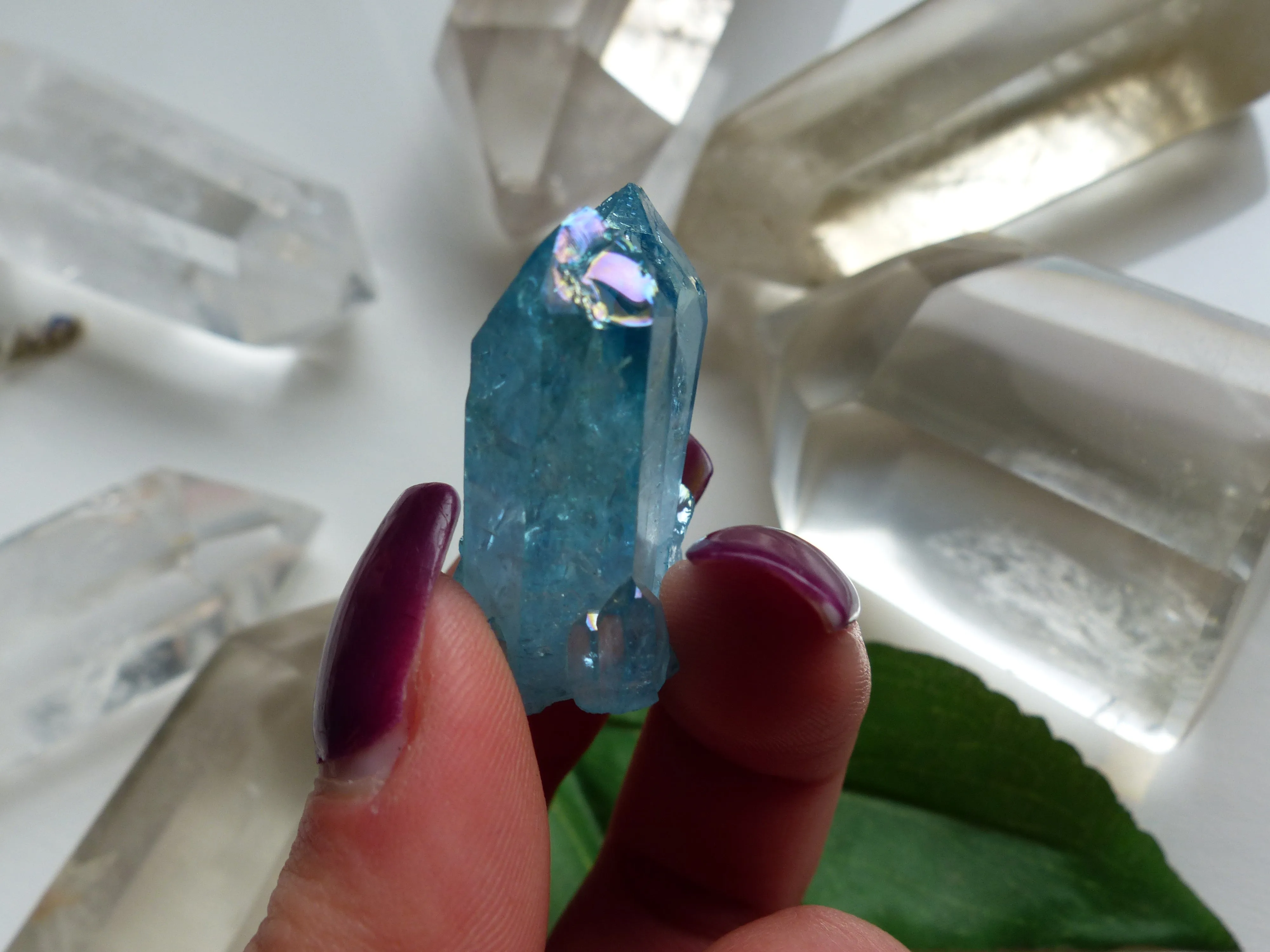 Arkansas Aqua Aura Quartz Point (#7)