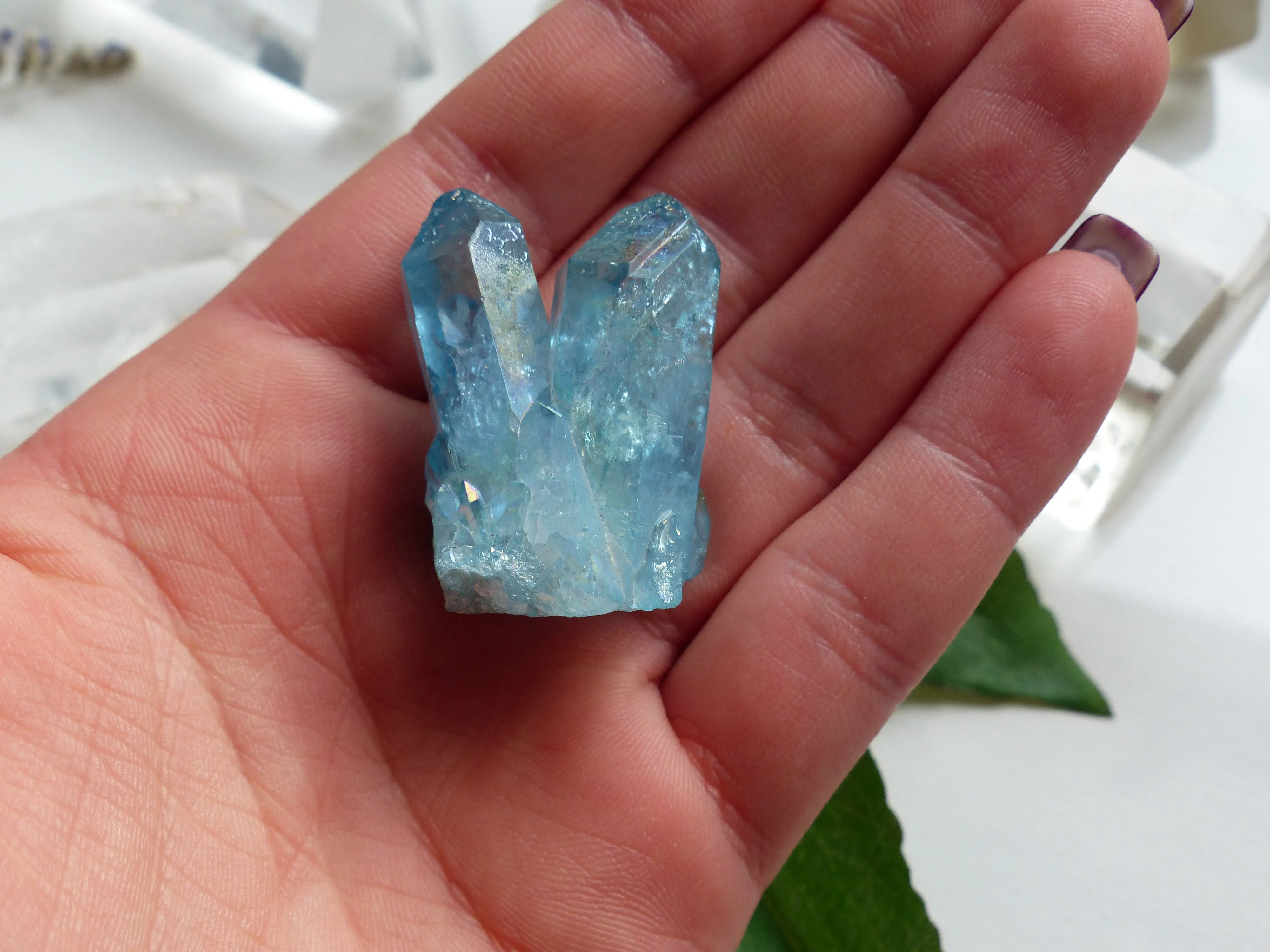 Arkansas Aqua Aura Quartz Point (#7)
