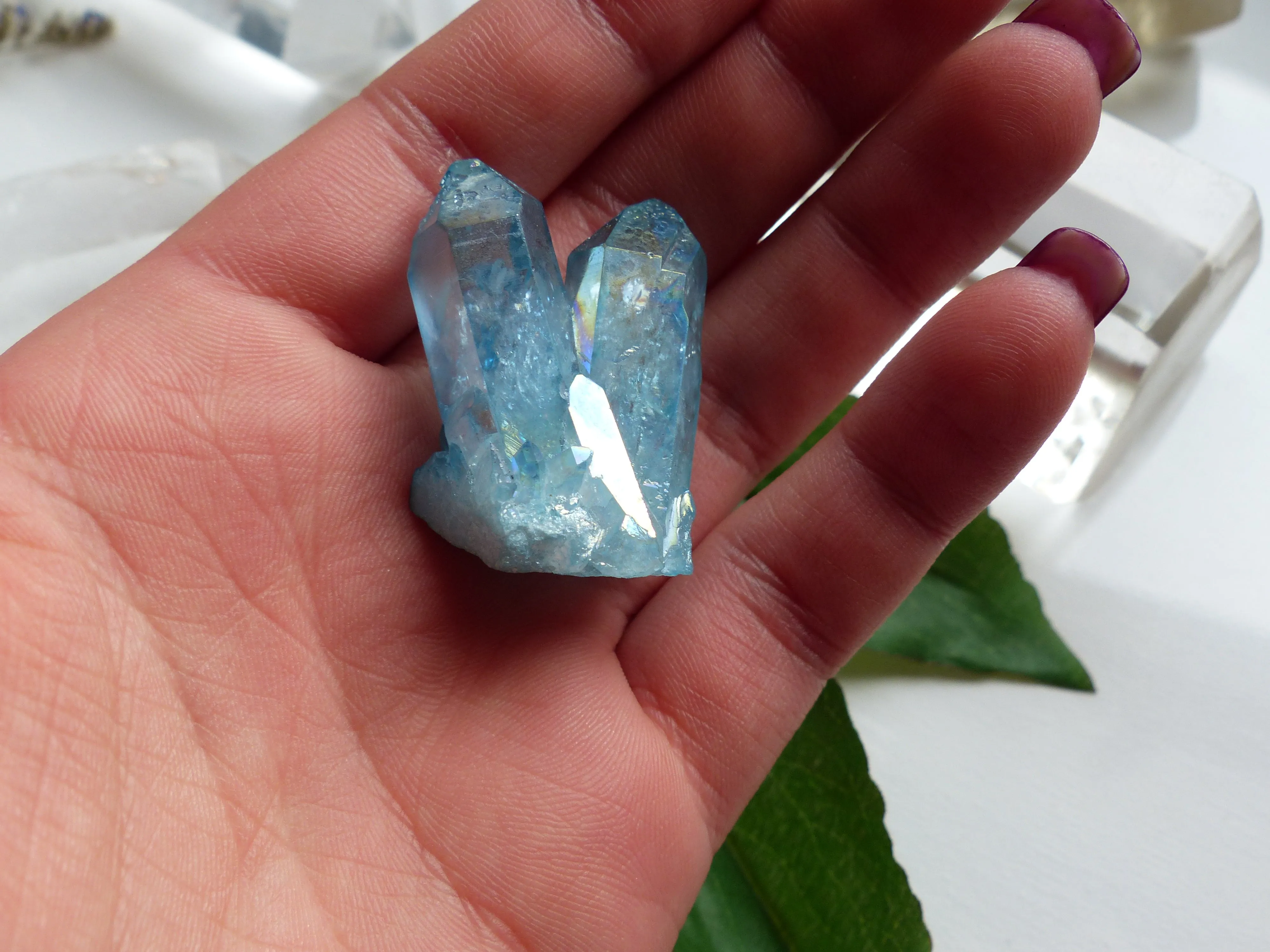 Arkansas Aqua Aura Quartz Point (#7)
