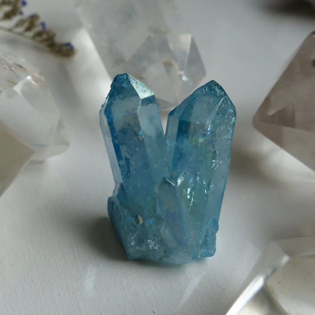 Arkansas Aqua Aura Quartz Point (#7)