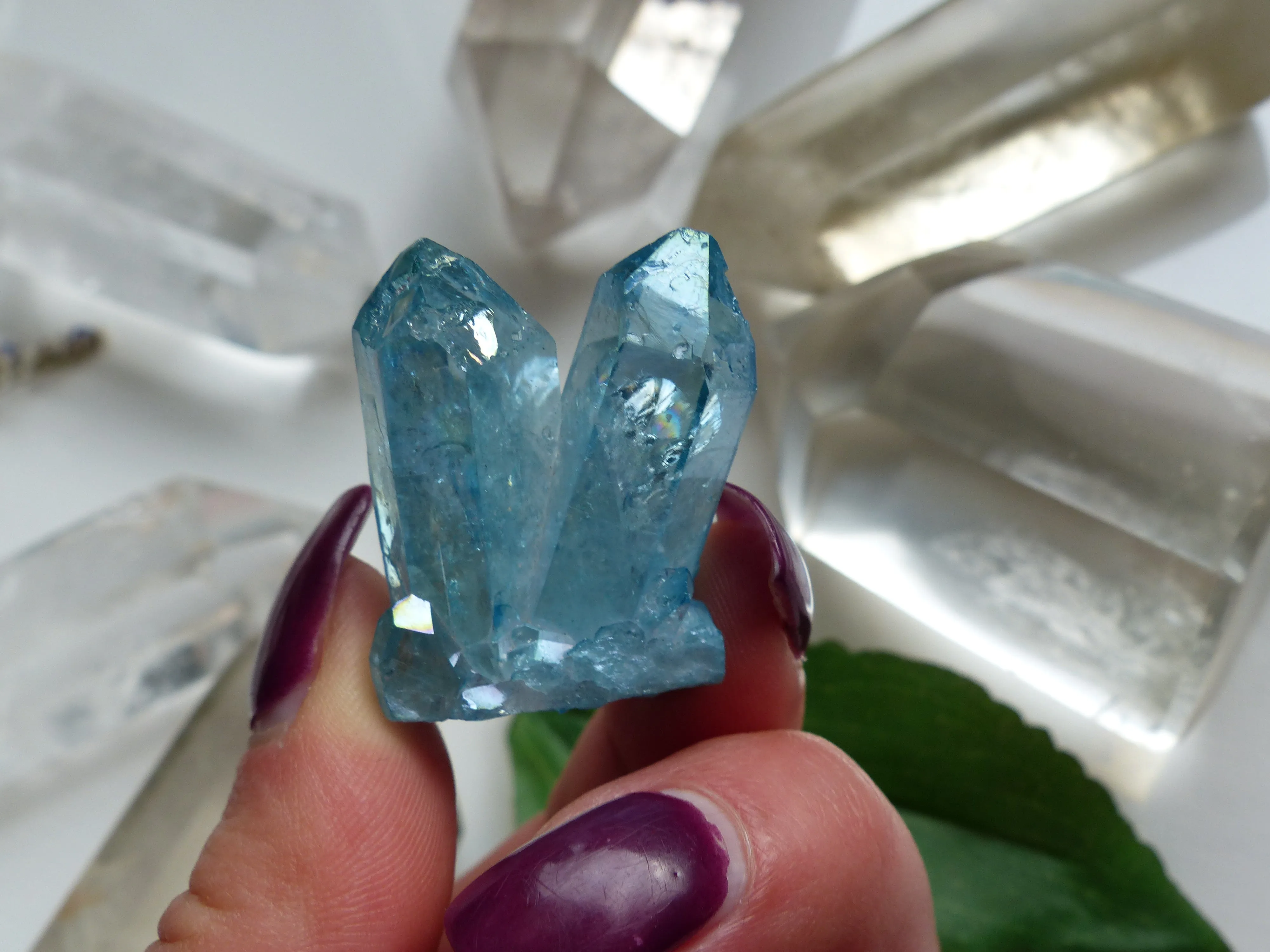 Arkansas Aqua Aura Quartz Point (#7)