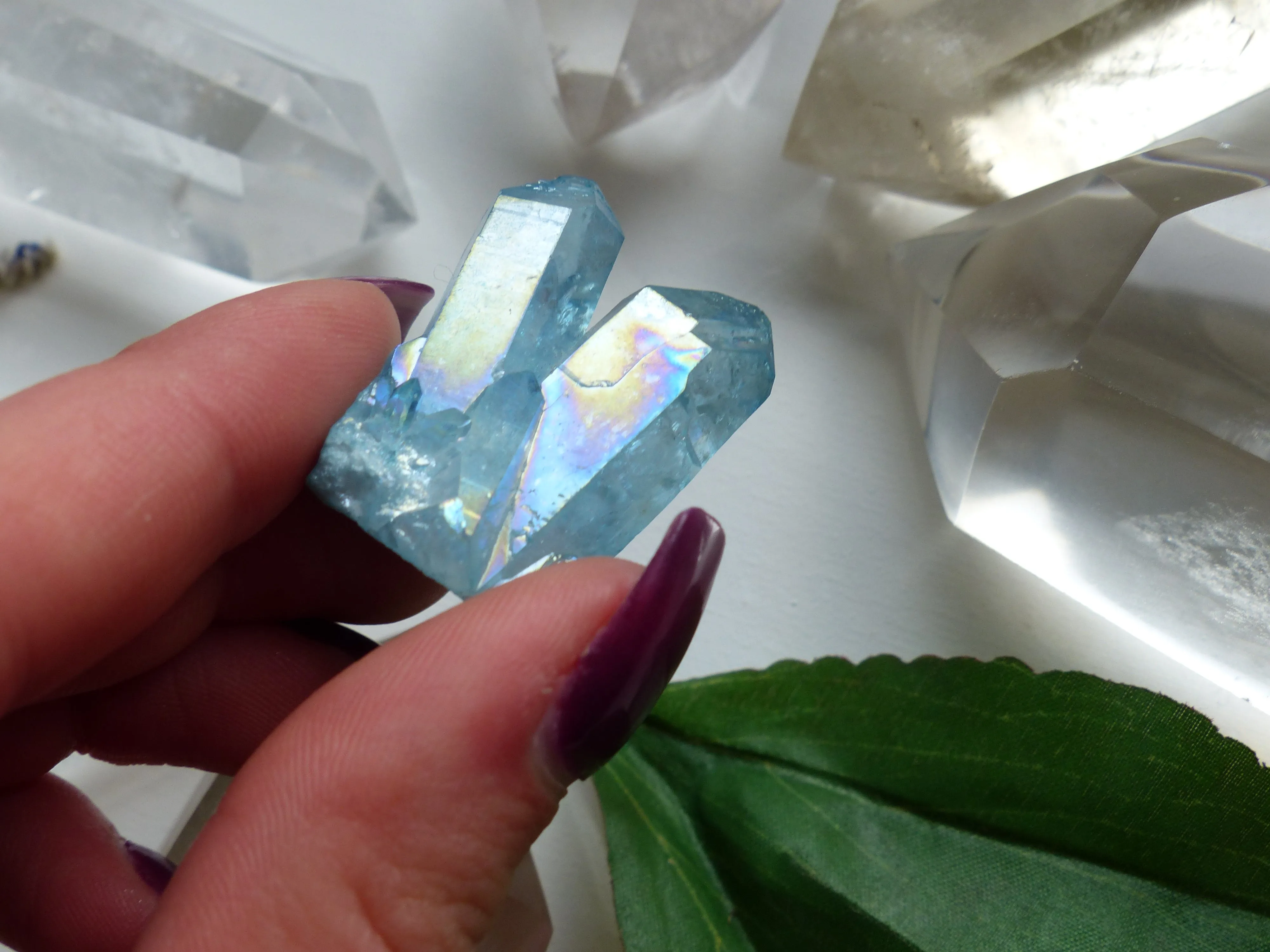 Arkansas Aqua Aura Quartz Point (#7)