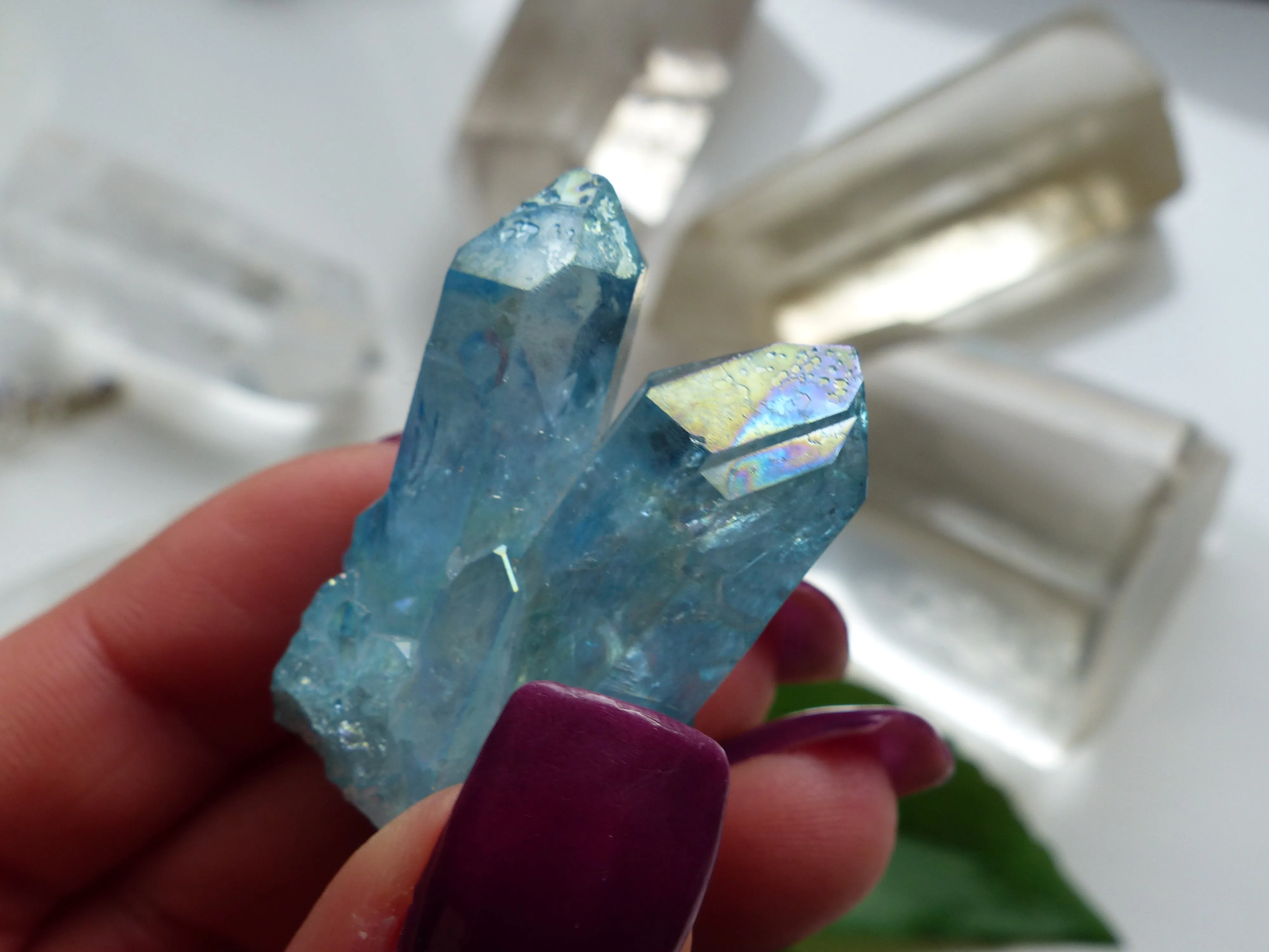 Arkansas Aqua Aura Quartz Point (#7)