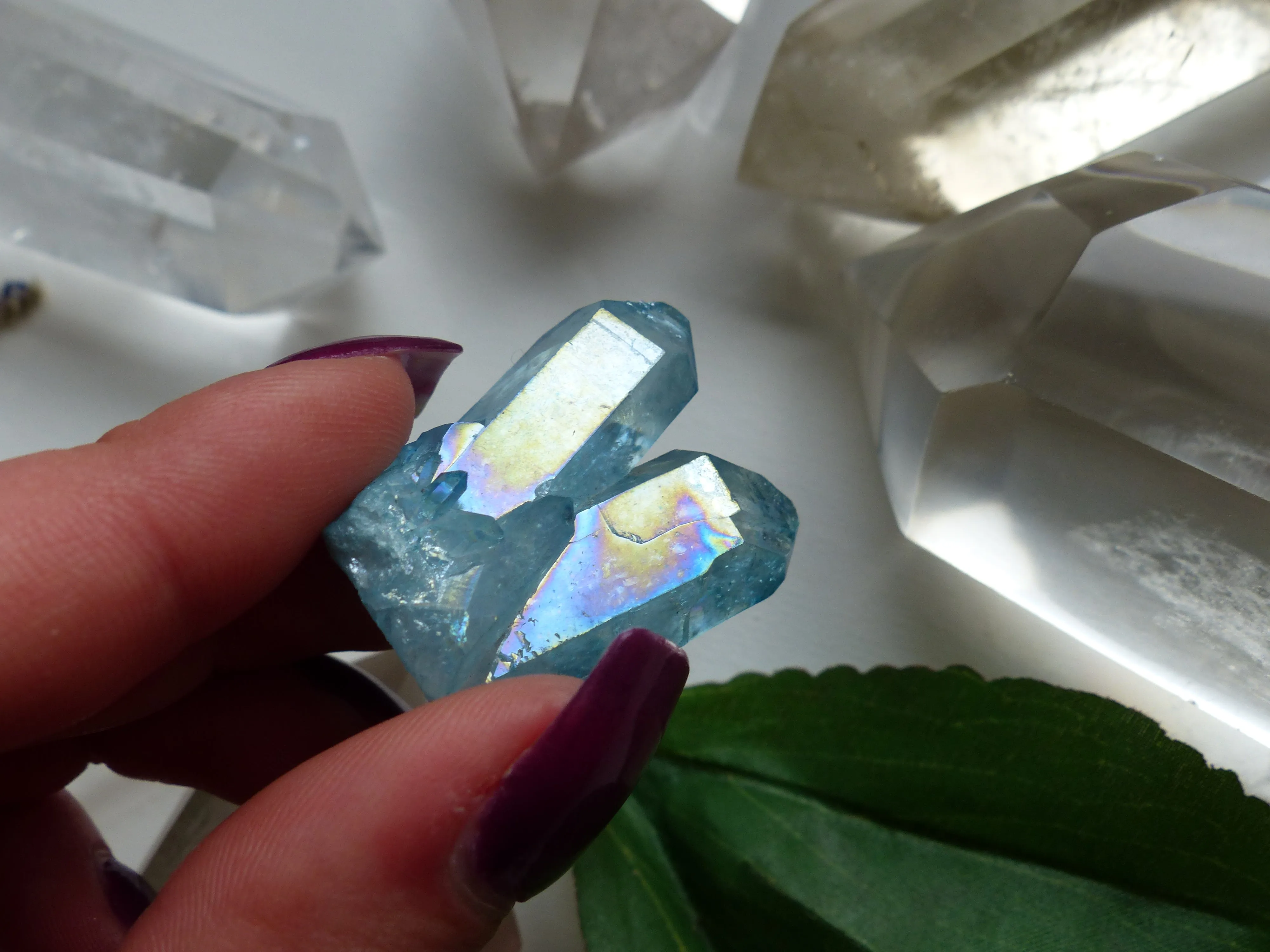 Arkansas Aqua Aura Quartz Point (#7)
