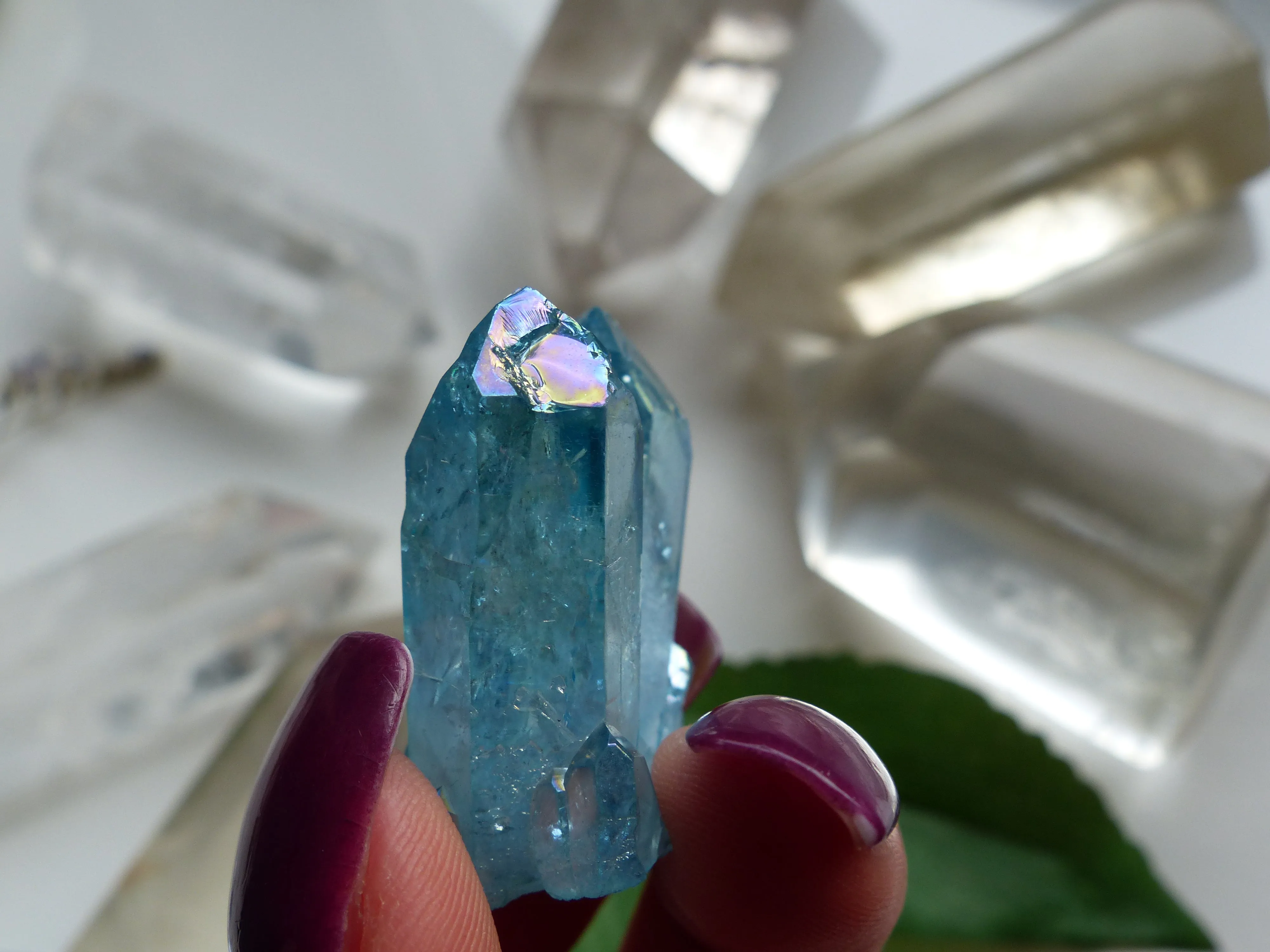 Arkansas Aqua Aura Quartz Point (#7)