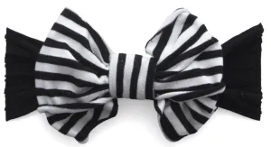 Baby Bling Black Stripe Jersey Bow Headband