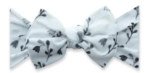 Baby Bling Black Tulips Printed Knot Headband