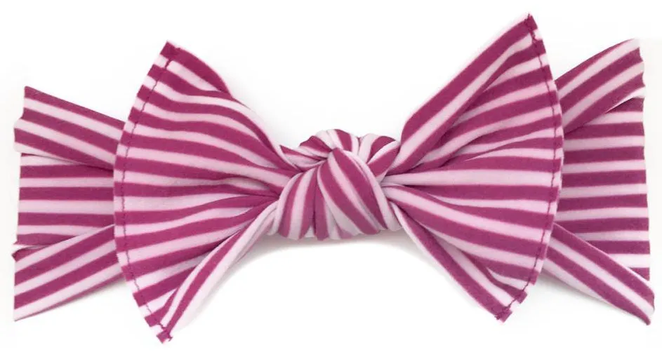 Baby Bling Hot Pink Stripe Printed Knot Headband