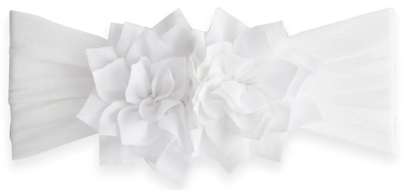 Baby Bling Lotus Flower Headband-White