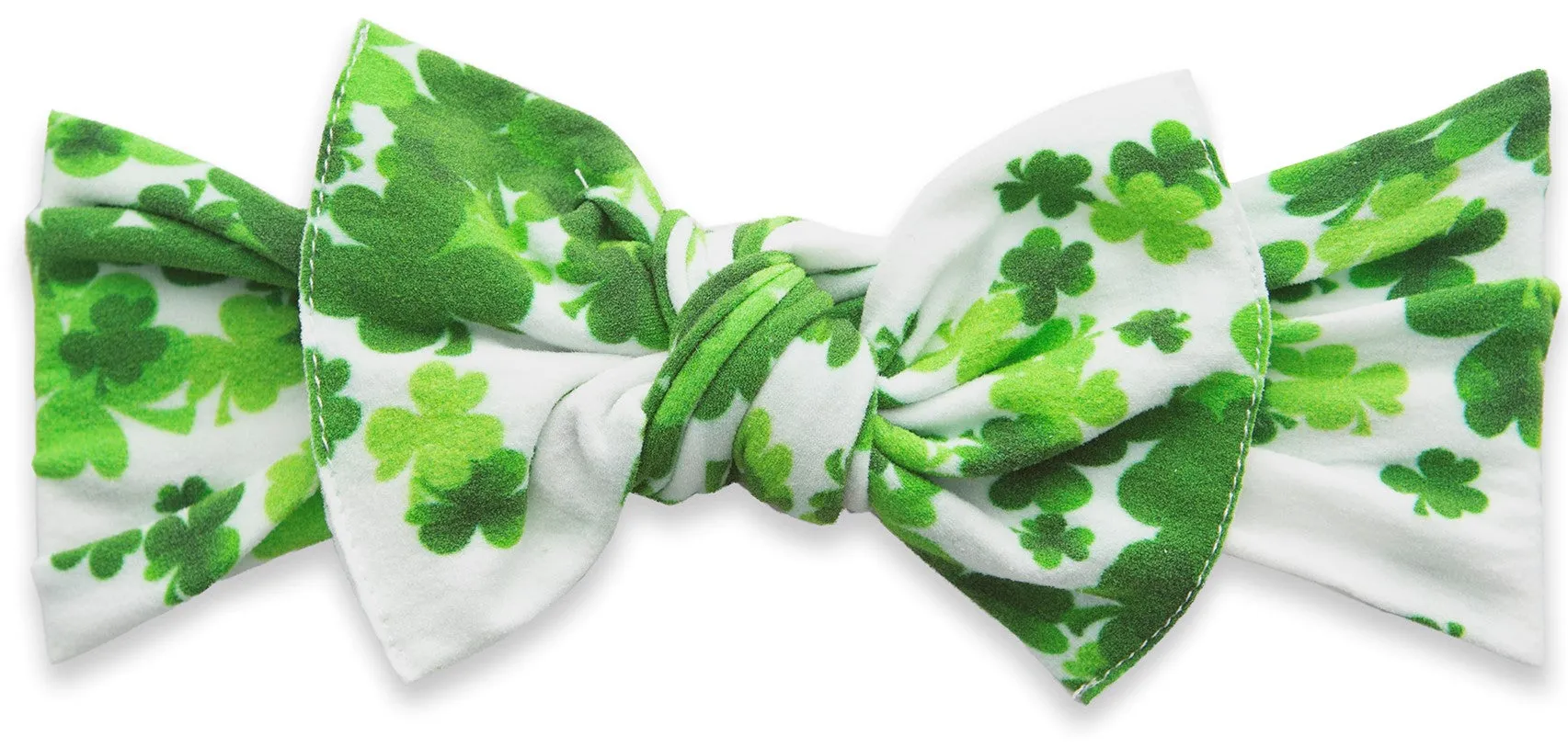 Baby Bling Lucky Clover Printed Knot Headband