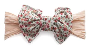 Baby Bling Peach Mint Floral Jersey Bow Headband