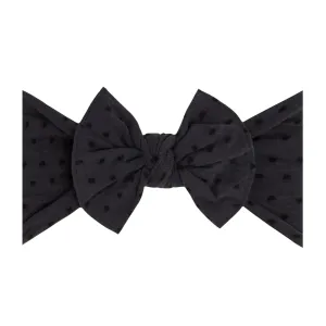 Baby Bling Smoke w/Black Dot Shabby Knot Headband