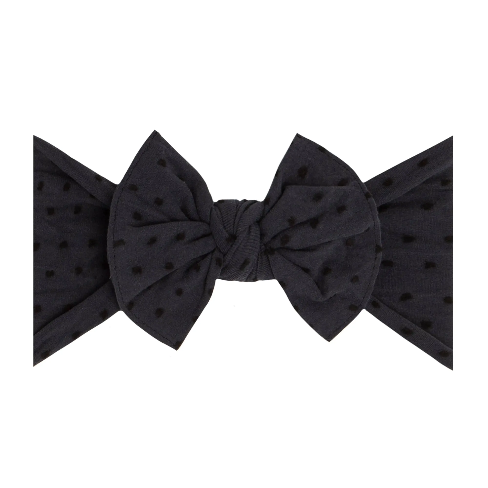 Baby Bling Smoke w/Black Dot Shabby Knot Headband