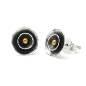 Banyan Oxidised Silver Studs with Brass Ball