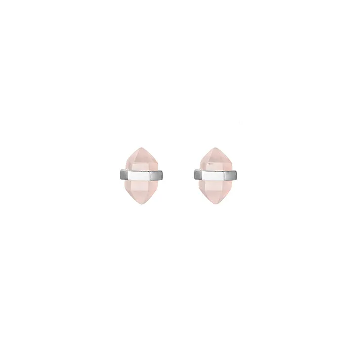 BEAMING STUDS | ROSE QUARTZ