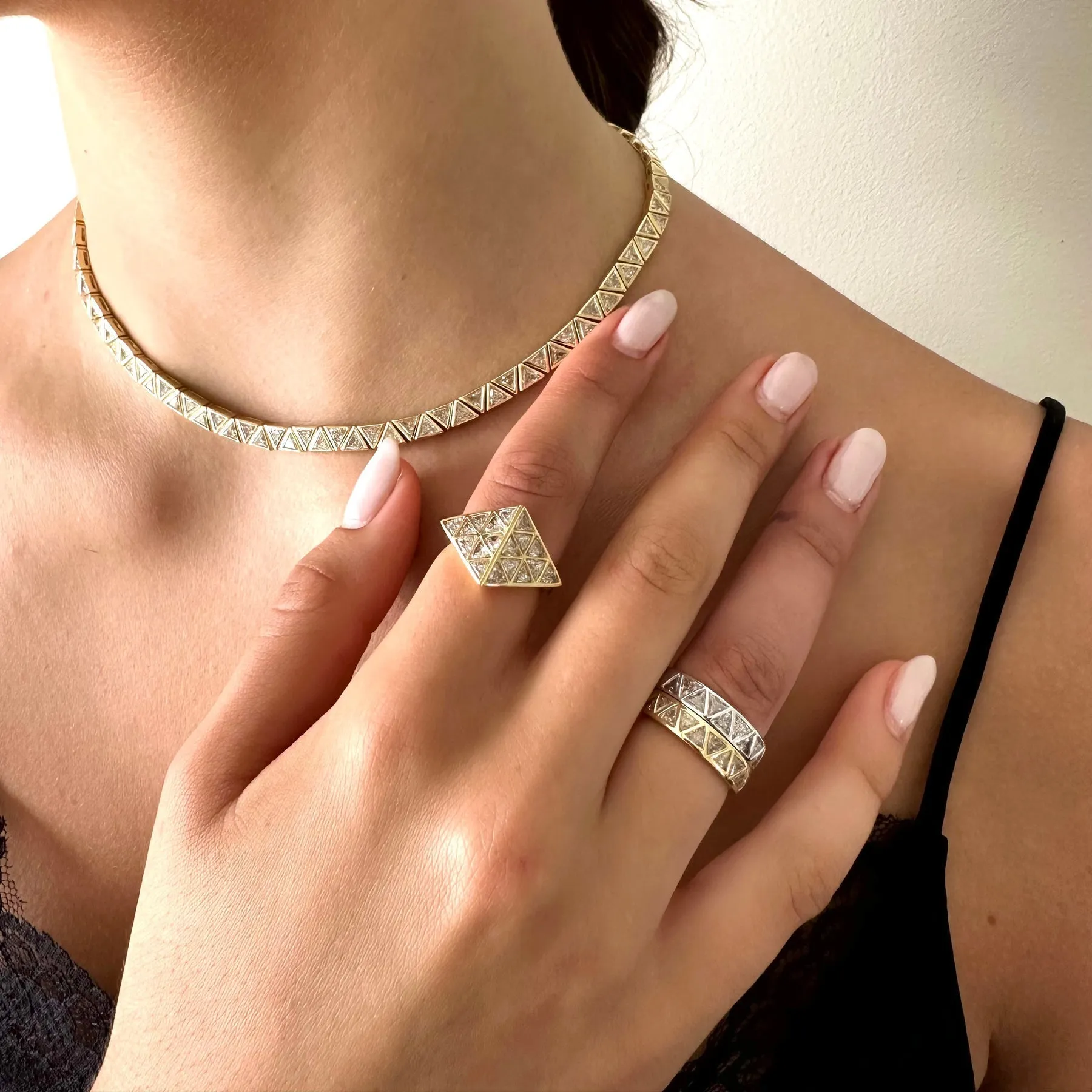 Bezeled Trillion Diamond Choker