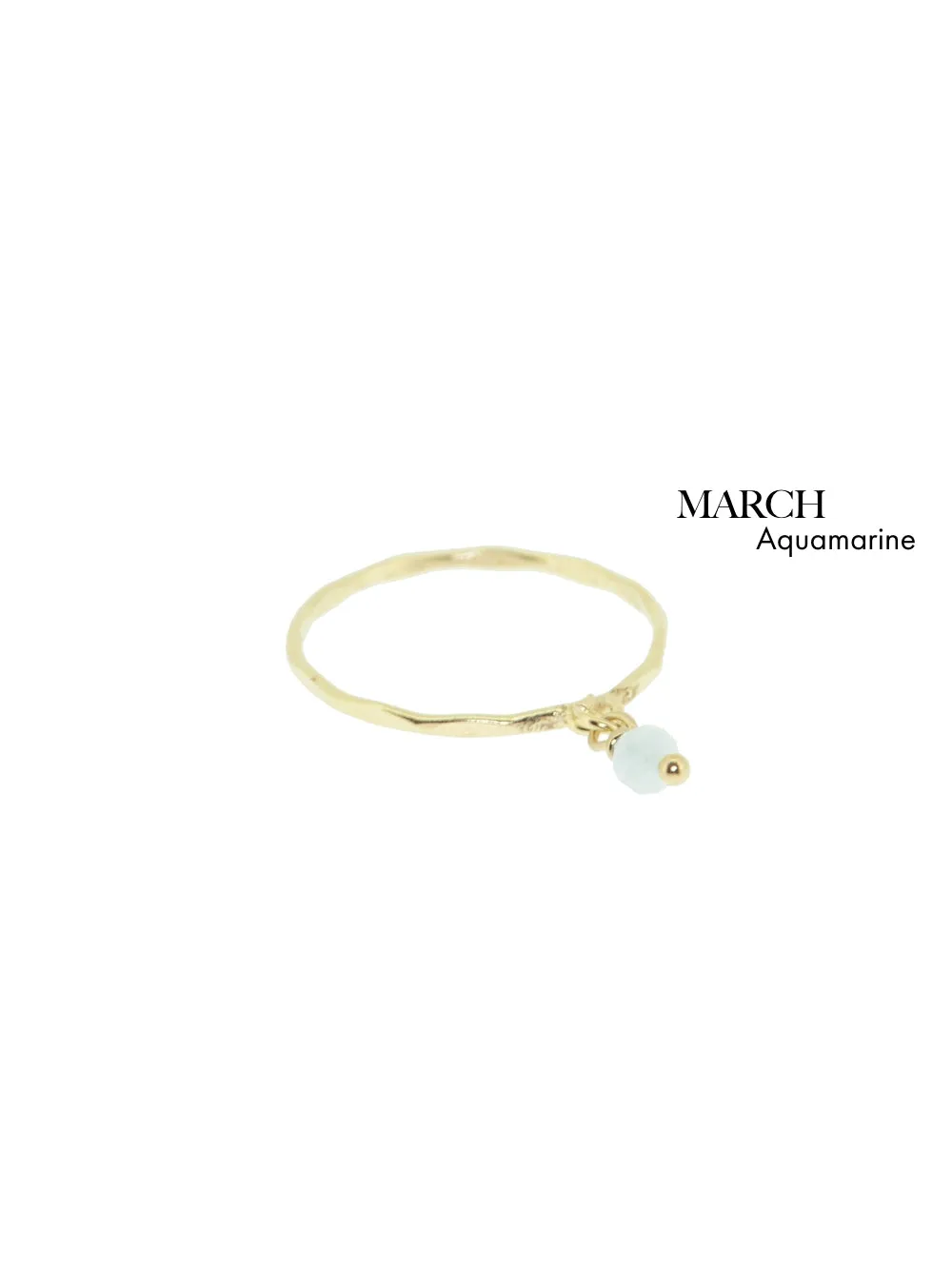 Birthstone ring March - Aquamarine | 14K Gold Plated