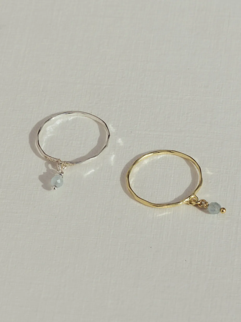 Birthstone ring March - Aquamarine | 14K Gold Plated