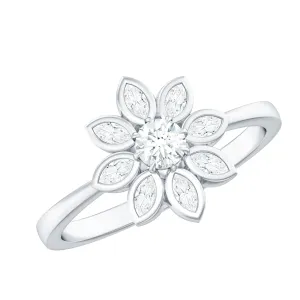 Certified Moissanite Flower Ring