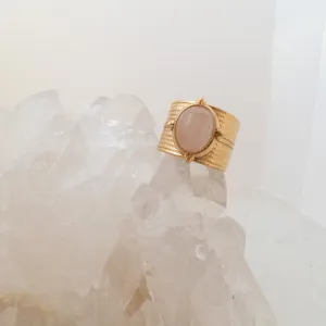 Chunky Pink Quartz Ring