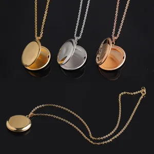 Classic Vintage Round Locket Pendant Necklaces
