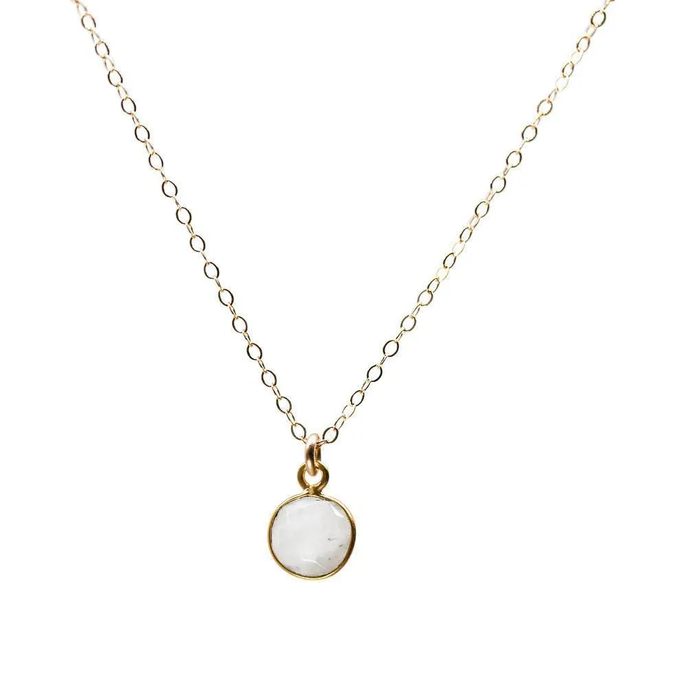 Coin Necklace in Moonstone