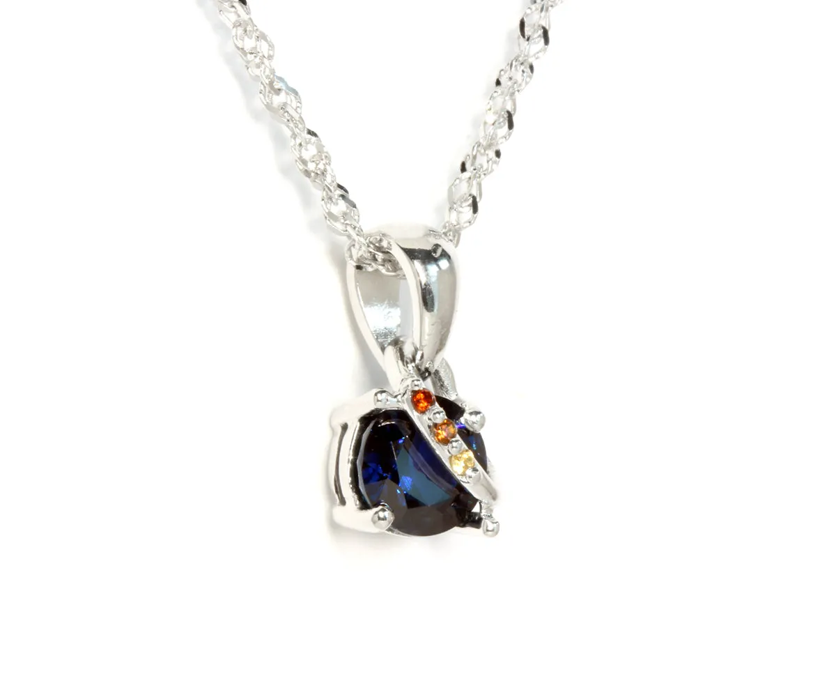 Colorful Blue Sapphire Custom Swirl Pendant