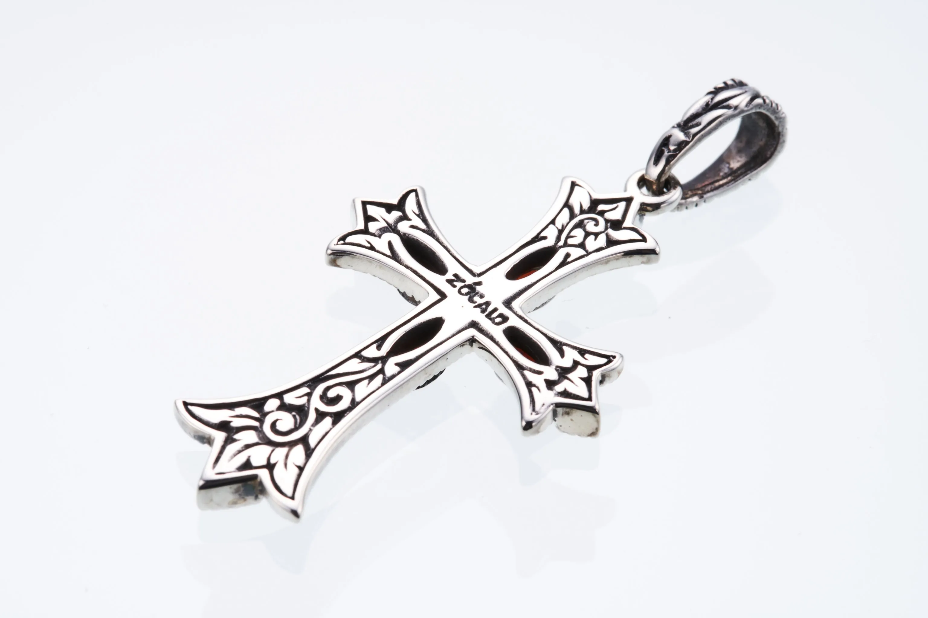 Cross on Cross Pendant : S (Garnet)