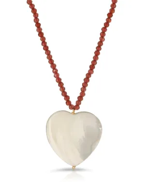 Cuore Grande Necklace in Garnet