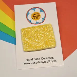 Custard Cream Brooch