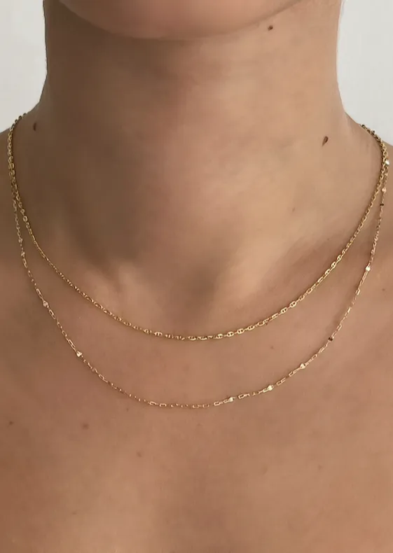 Diamond Cut Rolo Chain Necklace