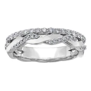 Diamond Twist with Straight band Ladies Ring .30ct