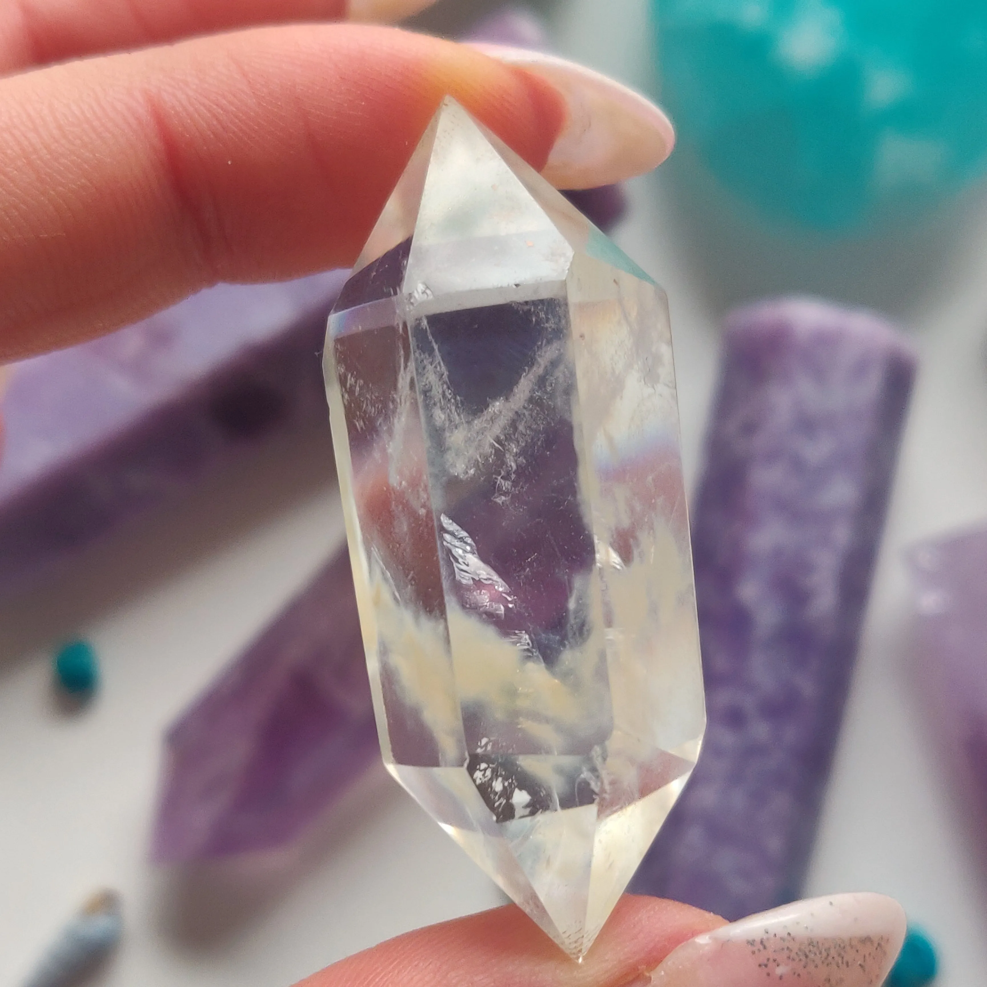 Double Terminated Quartz Point with Inclusions (#4)