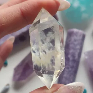 Double Terminated Quartz Point with Inclusions (#4)