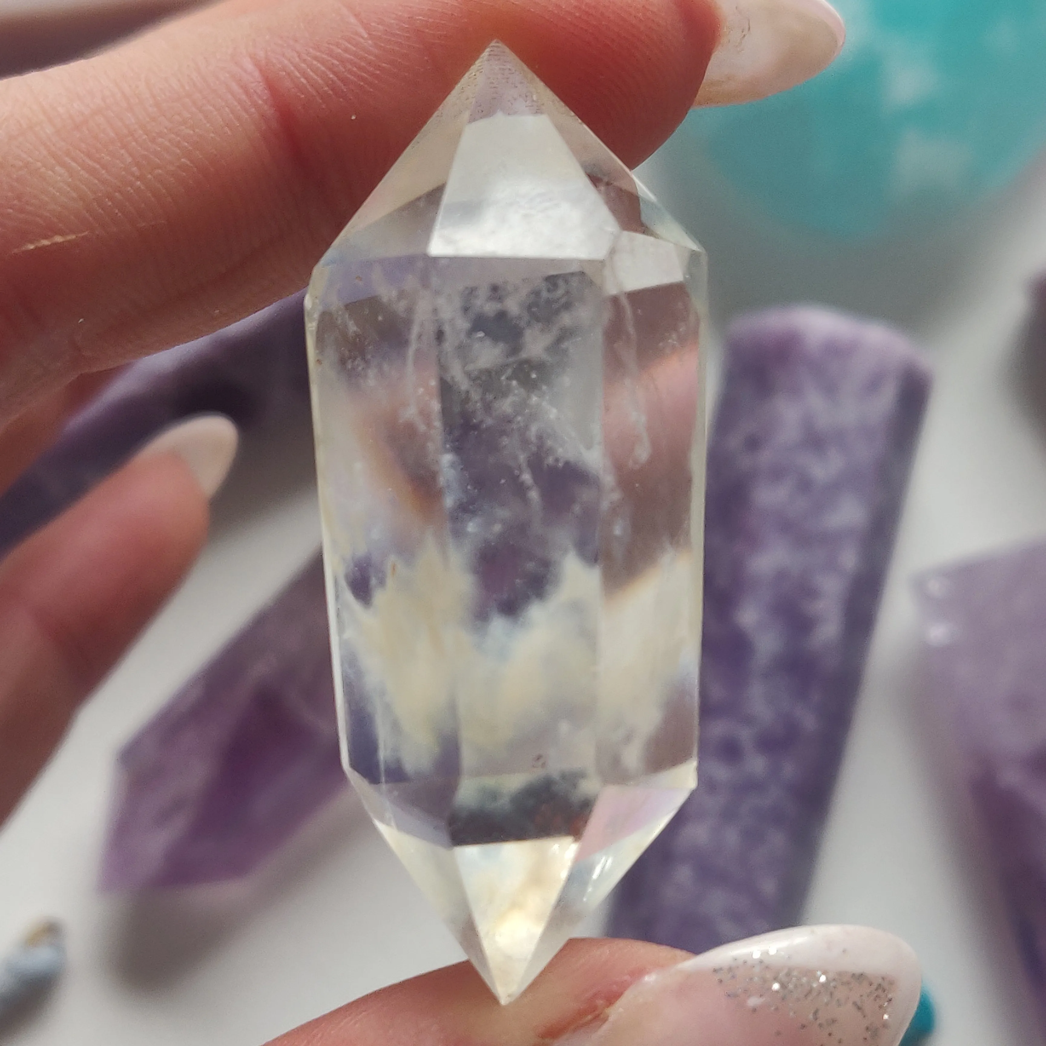 Double Terminated Quartz Point with Inclusions (#4)