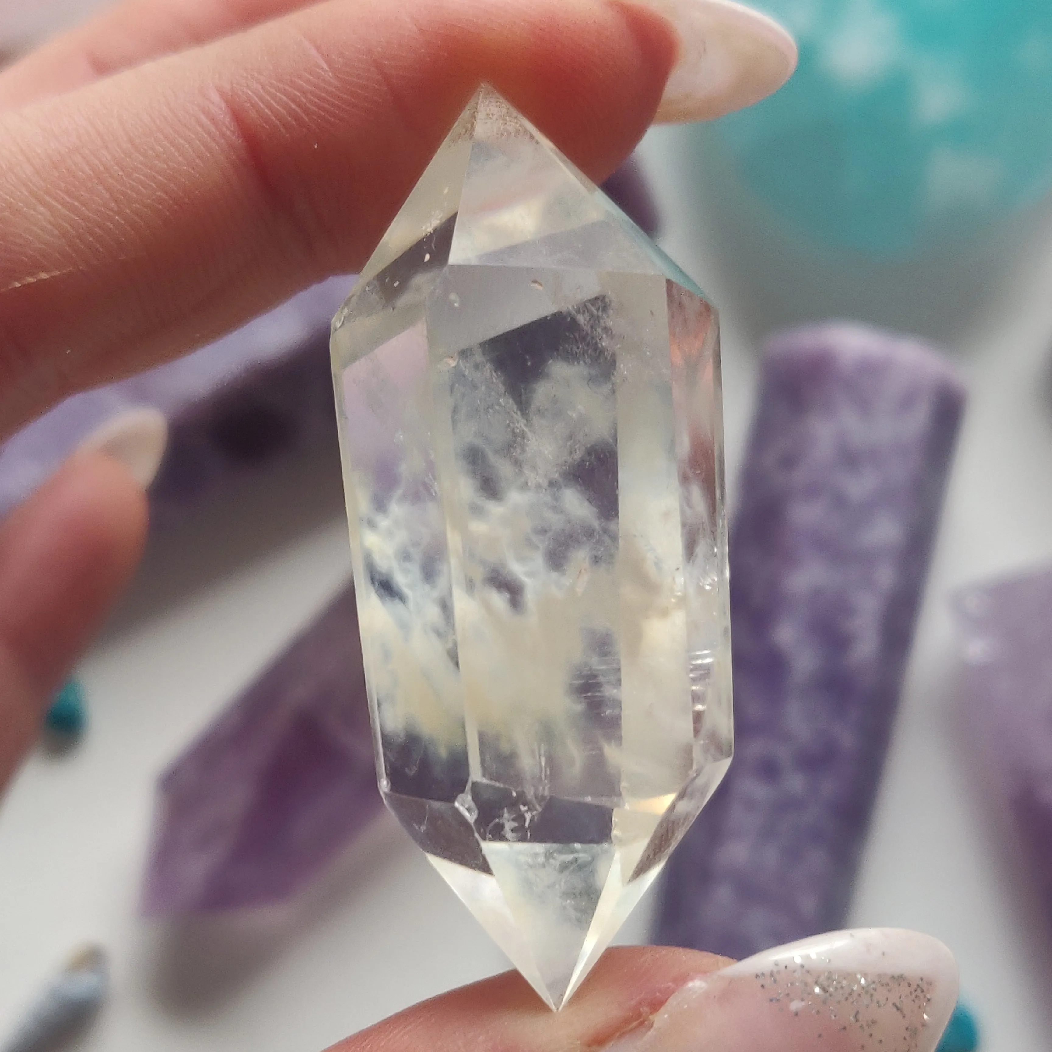 Double Terminated Quartz Point with Inclusions (#4)