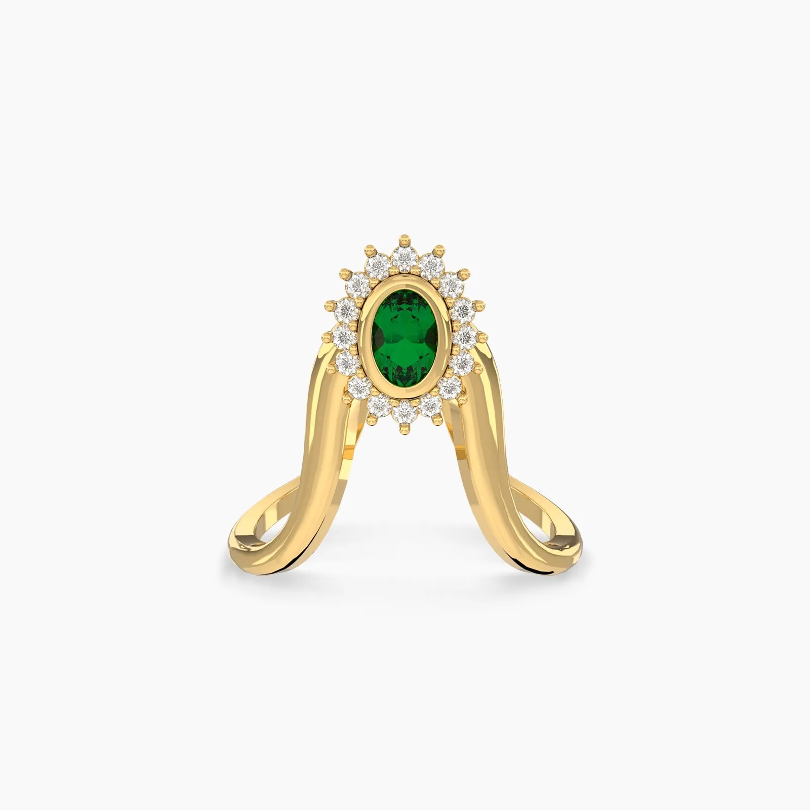 Emerald And Diamond Vanki Ring