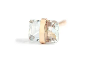 Emerald Cut Aquamarine Stud - Half Pair